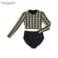 ราคา Guy Laroche Swimwear GPL2006 ชุดว่ายน้ำ กีลาโรช ทูพีซ Two piece เสื้อแขนยาว ชุดว่ายน้ำหญิง (20880406313)