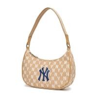 ราคา MLB กระเป๋า พร้อมส่ง ของแท้100 MONOGRAM EMBOSSED HOBO BAG กระเป๋ารักแร้มือNY (21454145377)