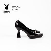 ราคา Playboy รองเท้าคัชชูส้นสูง ลิขสิทธิ์แท้ รุ่น ST H241C1164 ดีไซน์คัชชูส้นสูงเปิดหน้าขอบล้อมเพชร มี2สี สีขาวและสีดำ (21548524444)