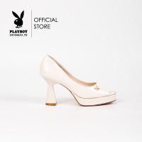 ราคา Playboy รองเท้าคัชชูส้นสูง ลิขสิทธิ์แท้ รุ่น ST H241C1164 ดีไซน์คัชชูส้นสูงเปิดหน้าขอบล้อมเพชร มี2สี สีขาวและสีดำ (21548524441)