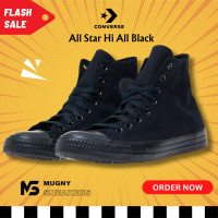ราคา รุ่นฮิต Converse all star high all black รองเท้าผ้าใบคอนเวิร์ส สีดำ หุ้มข้อ (21472911617)