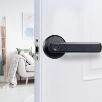 ราคา Smart Fingerprint Door Lock Password Electronic Lock Unlock Entry Door Knobs Lock Black Aluminum Alloy for Bedroom Home Hotel Apartment (20956015232)