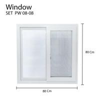 ราคา GALAXY หน้าต่าง บานเลื่อน มุมน้ำตาล uPVC หน้าต่างกระจก มี 3 ขนาดให้เลือก (19367974758)