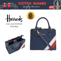 ราคา พร้อมส่ง Harrods Union Jack Stratford Grab Bag กระเป๋าถือ มีสายยาวถอดเปลี่ยนได้ แฮรอดส์ ของแท้ (21366161834)