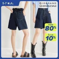 ราคา GIORDANO Women Shorts Half Elastic Waist Washed Denim Shorts Multi Pocket A Line Summer Fashion Casual Denim Shorts 18404905 (21744294359)