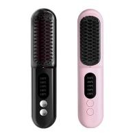 ราคา MBDG Wireless Hair Straightener Brush Fast Heated Straightener Brush Negative Ions Hair Curler Portable Heating Comb (21683060472)