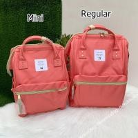 ราคา Nekokissbag Anelloแท้100 Canvas Backpack Mini Regular Large size กระเป๋าเป้สะพายหลัง อเนลโล รุ่นผ้า สี Coral pink (7169826045)