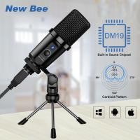 ราคา New Bee ไมโครโฟนตั้งโต๊ะ ไมโครโฟน USB การบันทึกคอนเดนเซอร์ ไมค์อัดเสียง with ขาตั้งไมค์Plug and Play ปรับระดับเสียงได้ไมโครโฟน USB for สำหรับแล็ปท็อป Mac ซูม Youtube USB (10749296506)