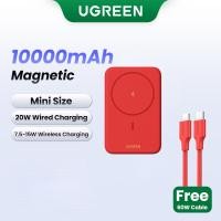 ราคา UGREEN 5000 10000MAh PD 20W แบตสำรอง USB Type C ที่ชาร์จไร้สายแม่เหล็กแบบพกพารองรับ iPhone Samsung Pixel iPad (21419111916)