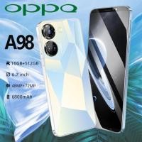 ราคา โทรศัพท์ OPPQ A98 5G สมาร์ทโฟน เครื่องใหม่ หน้าจอ6 7นิ้ว แรม16GB รอม1TB ออนไลน์ศึกษา ถ่ายภาพ โทรศัพท์เล่นเกม ปลดล็อคด้วยใบหน้า ระบบนำทาง GPS บลูทูธ ใส่ได้ 2 ซิม Mobile phone การทำงานที่ราบรื่น อุปกรณ์