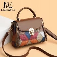 ราคา LouisWill กระเป๋าผู้หญิงสะพายข้างกระเป๋ากระเป๋าถือสะพายไหล่สไตล์โบฮีเมียนลวดลายสร้างสรรค์บรรจุได้เยอะแบบประกบกันแนวย้อนยุคสายพาดไหล่ปรับได้พิมพ์ลายมีซิปกระเป๋าด้านใน (21631770216)