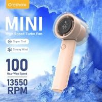 ราคา ผลิตภัณฑ์ใหม่ Orashare HF04 พัดลมเจ็ท ขนาดเล็ก แบบพกพา พัดลมพกพา Speed 1 100 Adjustable พัดลมเทอร์โบ with Lanyard 8hrs Long Battery Life Digital Display for commuting to work and outdoor sports (21639