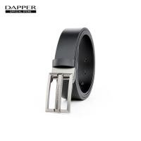 ราคา DAPPER เข็มขัดผู้ชาย หนังแท้ Brick Plaque Buckle Belt สีดำ (10246297286)