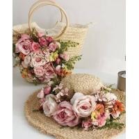 ราคา ชุดเซ็ท หมวก กระเป๋า กระเป๋าฟางข้าวโพด หูหิ้ววงกลมแต่งดอกไม้ ขนาดใหญ่ บุผ้ามีซับมีซิป หมวกสาน แต่งดอกไม้เข้าเช็ท 1 ใบ พร้อมส่งจากไทย (21446806384)