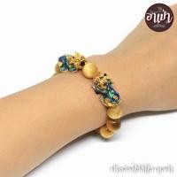 ราคา กำไลหินนำโชค ตาเสือทอง โกลเด้นไทเกอร์อาย 10 มม ประดับปี่เซียะ 5 ธาตุ 1 คู่ สีทอง ปี่เซียะเปลี่ยนสี ปี่เซียะ 5 สี เสริมดวง แก้ปีชง 2566 (534720729)