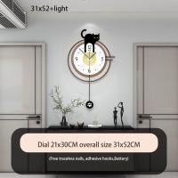 ราคา นาฬิกาแฟชั่นสำหรับใช้ในบ้านห้องนั่งเล่นสร้างสรรค์มีสไตล์นาฬิกาผนังแมวอินเทอร์เน็ตโมเดิร์นเรียบง่ายที่แขวนผนังขายส่ง (21639601099)