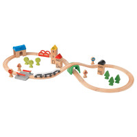 ราคา ชุดรถไฟพร้อมราง IKEA 45 ชิ้น รางรถไฟของเล่น รางรถไฟชุดใหญ่ รางรถไฟไม้ ช่วยเสริมสร้างจินตนาการ (21386957245)