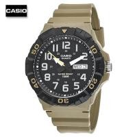ราคา Velashop นาฬิกาข้อมือผู้ชายคาสิโอ Casio Standard สายเรซิ่นสีกากี หน้าปัดดำ รุ่น MRW 210H 5AVDF MRW 210H 5A MRW 210H (21021956890)