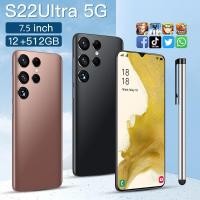 ราคา ใหม่ SAMSUNG S22 Ultra สมาร์ทโฟนราคาถูกราคาถูก 7 3 นิ้ว 12GB 512GB โทรศัพท์มือถือ 4G 5G คุ้มค่าท่องอินเทอร์เน็ตได้ แบตเตอรี่ 6800mAh (21453211549)