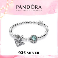 ราคา ช้อปปิ้งปลอดภาษี P 925เงิน สร้อยข้อมือ กำไล ลูกปัดอัญมณี สร้อยข้อมือคู่ Silver Ice Blue Wings Bracelet ต้นฉบับแท้ (21481089113)