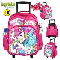 ราคา Bagsmarket Kids Luggage Size 13 14 16 S M L Wheal กระเป๋าเป้มีล้อลากสำหรับเด็ก เป้สะพายหลังกระเป๋านักเรียน รุ่น Princess Elsa Frozen (21625288213)