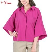 ราคา By Pena เสื้อเชิ๊ตแฟชั่น แขนทรงกิโมโน สีพื้น BPSL082301 (19913214904)