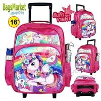 ราคา Bagsmarket Kids Luggage Size 13 14 16 S M L Wheal กระเป๋าเป้มีล้อลากสำหรับเด็ก เป้สะพายหลังกระเป๋านักเรียน รุ่น Princess Elsa Frozen (21625288216)