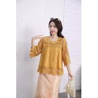 ราคา ไซส์ใหญ่ 36 46 นิ้ว เสื้อลูกไม้ เสื้อลูกไม้สวย คนอ้วน ออกงาน A183 งานแต่ง งานบวช สีขาว ดำ กะปิ เหลืองอมทอง (19143658345)