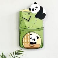 ราคา HANGDIAN จัดส่งฟรี นาฬิกาแขวนผนังตกแต่งแบบแกว่งได้รูปแพนด้าการ์ตูนที่สร้างสรรค์ห้องนั่งเล่นห้องเด็กอนุบาลนาฬิกาผนังนาฬิกาบ้านแบบเงียบ (21732409450)