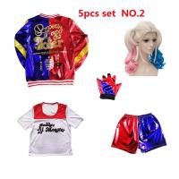 ราคา เด็กหญิงทีมฆ่าตัวตาย Harley Quinn ชุดคอสเพลย์ผู้หญิงฮาร์เลย์ควินน์ชุดฮาโลวีนเด็กผู้หญิงชุดโจ๊กเกอร์เสื้อแจ็คเก็ตฮาเลย์เสื้อยืดกางเกงขาสั้นชุดตัวตลกมอนสเตอร์ช (20404174623)