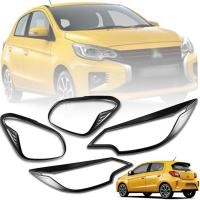 ราคา ครอบไฟหน้า ครอบไฟท้าย รุ่น มิตซูบิชิ มิราจ MITSUBISHI MIRAGE ปี 2020 2021 สีดำด้าน 4 ชิ้น (7707414566)