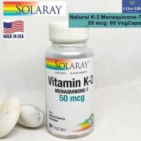 ราคา วิตามินเคทู มีนาควิโนน สกัดจากนัตโตะธรรมชาติ Natural K 2 Menaquinone 7 50mcg 60 VegCaps Solaray (9151639945)