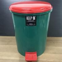 ราคา ถังขยะพลาสติก เท้าเหยียบ ทรงกลม 35 ลิตร สีเขียว ถังขยะ ในอาคารสำนักงาน ยี่ห้อ KEEP IN รุ่น RW9086 (357110571)