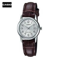 ราคา Velashop นาฬิกาข้อมือคาสิโอ Casio Standard Analog สายหนังสีน้ำตาล หน้าปัดเงิน รุ่น LTP V002L 7B2UDF LTP V002L 7B2 LTP V002L (17562399229)