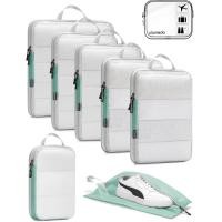 ราคา Large Compression Packing Cubes for Travel with See Through Mesh 8 Set Packing Cubes for Suitcases Compression Series with Full Zipper Expandable Suitcase Organizer Bags Set (21368231518)