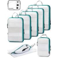 ราคา Large Compression Packing Cubes for Travel with See Through Mesh 8 Set Packing Cubes for Suitcases Compression Series with Full Zipper Expandable Suitcase Organizer Bags Set (21368231519)