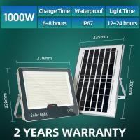 ราคา KKSKY โซล่าเซลล์1000wแท้ โซล่าเซลล์ ไฟโซล่าเซลล์ 300W 500W 2000W solar light กันน้ำ IP67 ไฟประดับสวน solar cell แสงสีขาว สว่างทั้งคืน (21449733675)