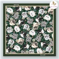 ราคา ผ้าพันคอ ผ้าคลุมไหล่ แมว Kiss me doll ทาสแมวห้ามพลาด ลาย Moju ขนาด 100x100 cm (21357842754)