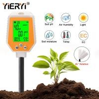 ราคา เครื่องวัดความชื้นของดิน Yieryi เครื่องวัดความชื้นในอากาศ6 In 1เครื่องวัดค่า PH ของดิน อุณหภูมิ แสงแดด ความชื้นในอากาศ EC มิเตอร์วัดดินสำหรับสวนสนามหญ้าฟาร์มสวนผลไม้ผัก (21501555113)