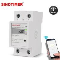 ราคา การใช้ไฟฟ้าแบบดิจิตอล KWh Din Rail เครื่องวัดพลังงานอัจฉริยะ WiFi Power Meter Watt Remote Switch Control Monitor 110V 220V AC (21476520330)