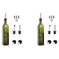 ราคา Glass Olive Oil Bottle 500 Ml Green Oil and Vinegar Bottle with Pourer and Funnel Olive Oil Carafe (21506990369)
