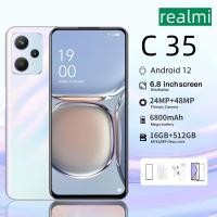 ราคา Realmi C35 สมาร์ทโฟน RAM 16GB ROM 512GB โทรศัพท์นักเรียนหน้าจอขนาดใหญ่ 6 8 นิ้วกล้อง HD โทรศัพท์ Android 6800mAh อายุการใช้งานแบตเตอรี่ยาวนานโทรศัพท์ (21204239715)