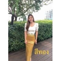 ราคา กระโปรงสกินนี่แท้100 ยืดทั้งตัวแบบสวม ไม่สม้อค ทรงผ่า3in1 ผ่าหน้า ข้าง หลัง ลายพิกุล เอว24 38 ยาว35นิ้ว กระโปรงอย่างเดียวไม่รวมเสื้อนะคะ (17381798033)
