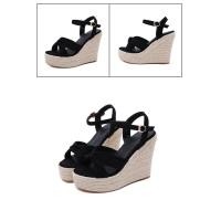 ราคา รองเท้าเสริมส้นสำหรับผู้หญิงรองเท้าแตะส้นตึกตึกแฟชั่นใสโปร่ง2023เปิดนิ้วเท้าสายรัดข้อเท้าโรมัน (19754324811)