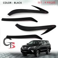 ราคา ครอบไฟท้าย คิ้วครอบไฟท้าย จำนวน 4ชิ้น ซ้ายและขวา ดำด้าน โตโยต้า ฟอร์จูนเนอร์ ปี 2016 2017 2018 4ประตู Toyota Fortuner TRD ฟอจูนเนอร์ สินค้าราคาถูก คุณภาพดี taillight Head Lamp Light Cover (1364546944)