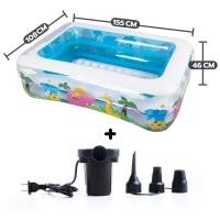 ราคา พร้อมส่ง สระน้ำเป่าลม สระน้ำเด็ก 3ชั้น 1เมตร2 2เมตร1 3เมตร5 สีใส พื้นเป่าลมกันกระแทก (21441117320)