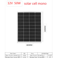 ราคา แผงโซลาร์เซลล์ monocrystalline solar cell 12V 50W 80W 100W solar panel (21715582422)