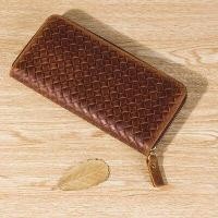 ราคา กระเป๋าสตางค์ผู้ชาย หนังแท้ ใบยาว ซิบรอบ รุ่นWL11 สีน้ำตาลสีน้ำตาลเข้มสีน้ำตาลลายสานสีดำลายสาน (16156852566)