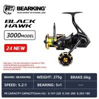 ราคา Bearking New Saltwater Fishing Reel B Hawk 3000 6000 5 1BB Bearings Max Drag 10KG With 5 2 1 Metal Spinning Wheel Waterproof Reel (21514570685)