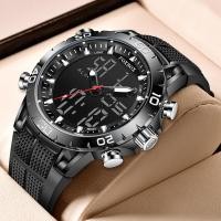 ราคา LIGE ต้นฉบับใหม่นาฬิกาผู้ชายแฟชั่น LED จอแสดงผลคู่มัลติฟังก์ชั่นนาฬิกาข้อมือกันน้ำส่องสว่างวันที่กีฬานาฬิกาข้อมือสำหรับผู้ชาย (9191263103)